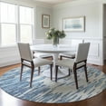 thumbnail image 1 of Addison Rugs Chantille Indoor/Outdoor Transitional Abstract Denim Washable Round Rug, 8' x 8', 1 of 6