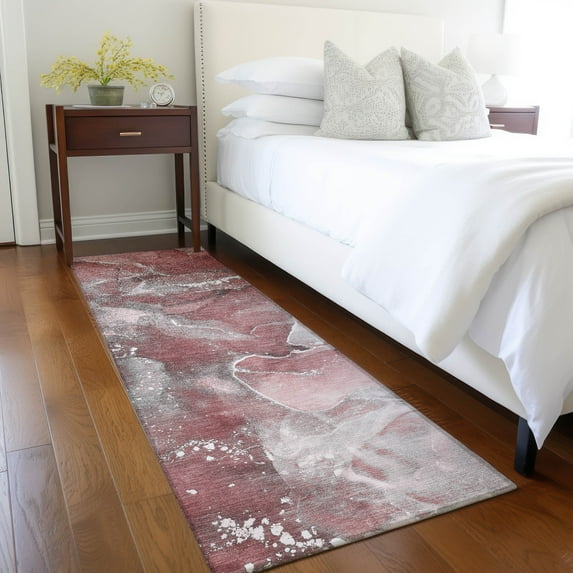 Addison Rugs Chantille Indoor/Outdoor Transitional Watercolors Merlot Washable Runner Rug, 2'3" x 7'6"