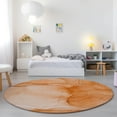 thumbnail image 1 of Addison Rugs Chantille Indoor/Outdoor Transitional Watercolors Orange Washable Round Rug, 8' x 8', 1 of 6