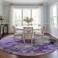 thumbnail image 1 of Addison Rugs Chantille Indoor/Outdoor Transitional Watercolors Purple Washable Round Rug, 8' x 8', 1 of 6