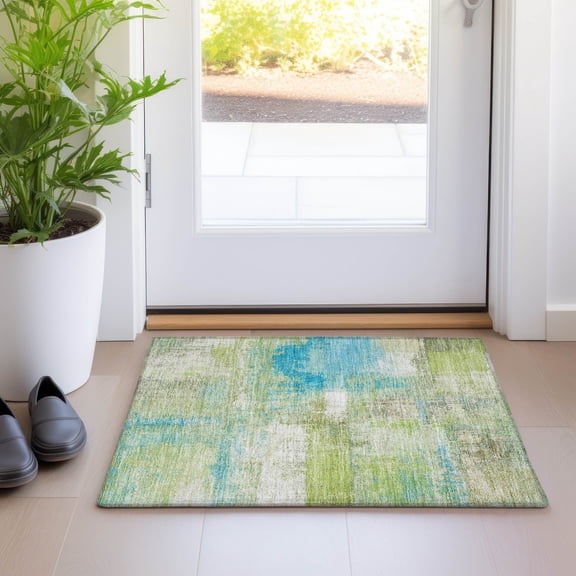 Addison Rugs Chantille Indoor/Outdoor Transitional Modern Lime Washable Rectangle Rug, 1'8" x 2'6"