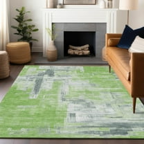 Addison Rugs Chantille Indoor/Outdoor Transitional Blocks Aloe Washable Rectangle Rug, 10' x 14'