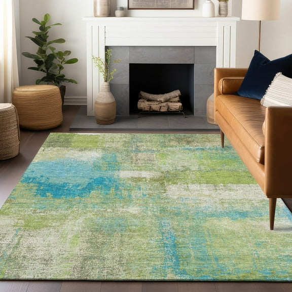 Addison Rugs Chantille Indoor/Outdoor Transitional Modern Lime Washable Rectangle Rug, 10' x 14'
