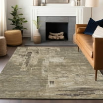 Addison Rugs Chantille Indoor/Outdoor Transitional Blocks Mocha Washable Rectangle Rug, 10' x 14'
