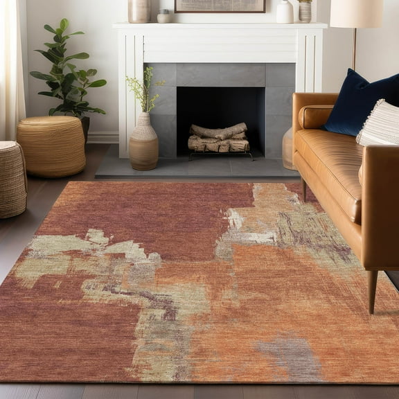 Addison Rugs Chantille Indoor/Outdoor Transitional Abstract Paprika Washable Rectangle Rug, 10' x 14'