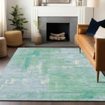 Addison Rugs Chantille Indoor/Outdoor Transitional Blocks Sky Washable Rectangle Rug, 10' x 14'