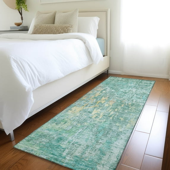 Addison Rugs Chantille Indoor/Outdoor Transitional Modern Teal Washable Runner Rug, 2'3" x 7'6"