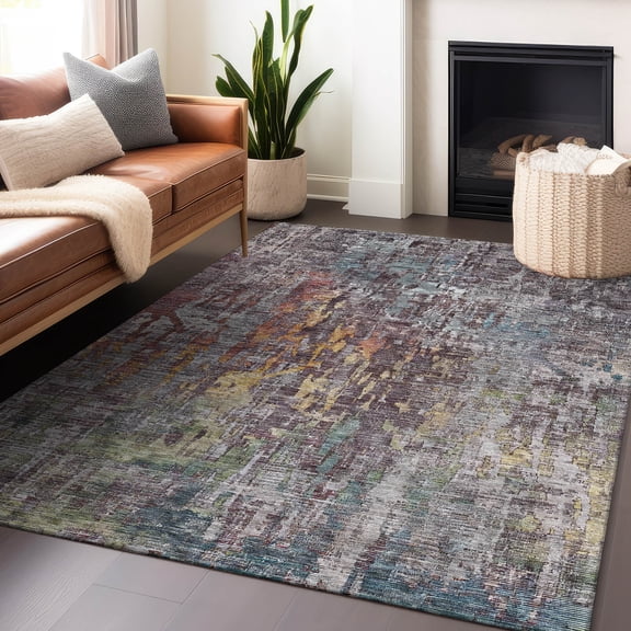 Addison Rugs Chantille Indoor/Outdoor Transitional Modern Pewter Washable Rectangle Rug, 3' x 5'