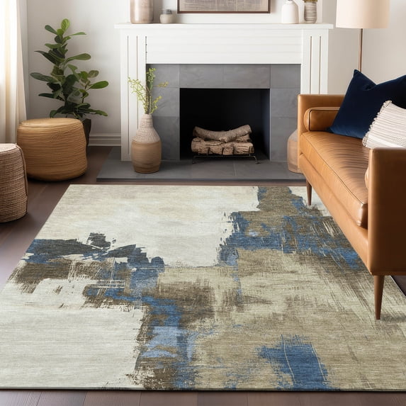 Addison Rugs Chantille Indoor/Outdoor Transitional Abstract Beige Washable Rectangle Rug, 8' x 10'