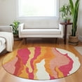 thumbnail image 1 of Addison Rugs Chantille Indoor/Outdoor Transitional Waves Blush Washable Round Rug, 8' x 8', 1 of 6