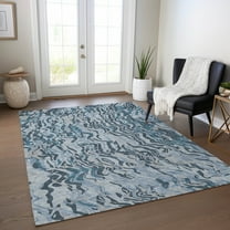 Addison Rugs Chantille Indoor/Outdoor Transitional Swirls Sky Washable Rectangle Rug, 8' x 10'