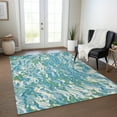 thumbnail image 1 of Addison Rugs Chantille Indoor/Outdoor Transitional Swirls Teal Washable Rectangle Rug, 8' x 10', 1 of 6