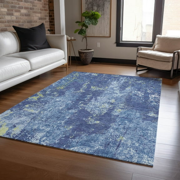 Addison Rugs Chantille Indoor/Outdoor Transitional Modern Navy Washable Rectangle Rug, 8' x 10'