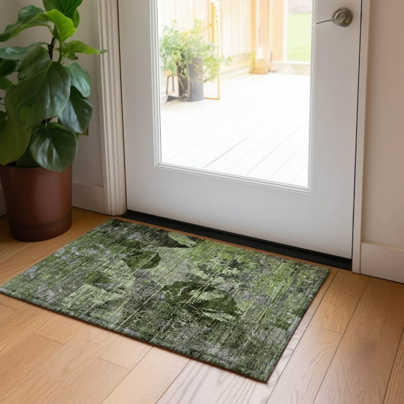 Addison Rugs Chantille Indoor/Outdoor Transitional Organic Green Washable Rectangle Rug, 1'8" x 2'6"