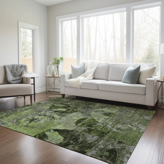 Addison Rugs Chantille Indoor/Outdoor Transitional Organic Green Washable Rectangle Rug, 3' x 5'