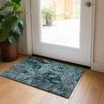 thumbnail image 1 of Addison Rugs Chantille Indoor/Outdoor Transitional Organic Teal Washable Rectangle Rug, 1'8" x 2'6", 1 of 6