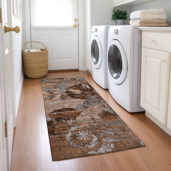 Addison Rugs Chantille Indoor/Outdoor Transitional Organic Terracotta Washable Runner Rug, 2'3" x 7'6"