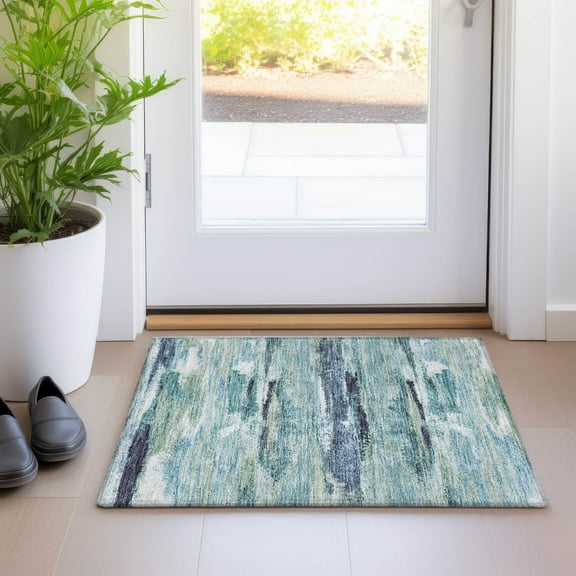 Addison Rugs Chantille Indoor/Outdoor Transitional Geometric, Abstract Aloe Washable Rectangle Rug, 1'8" x 2'6"