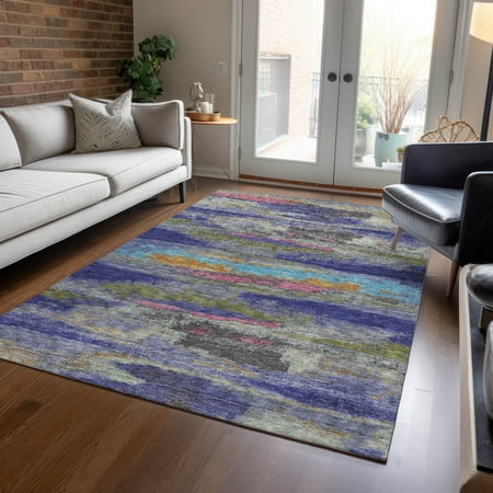 Addison Rugs Chantille Indoor/Outdoor Transitional Geometric, Abstract Lavender Washable Rectangle Rug, 2'6" x 3'10"