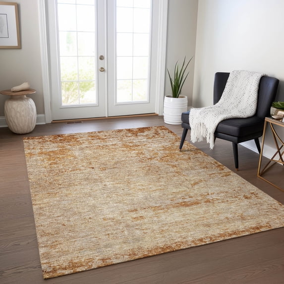 Addison Rugs Chantille Indoor/Outdoor Transitional Abstract Copper Washable Rectangle Rug, 3' x 5'