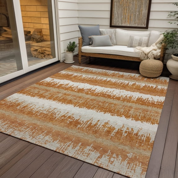 Addison Rugs Machine Washable Indoor/ Outdoor Abstract Ombre Chantille Rug Copper - 5' x 7'6"