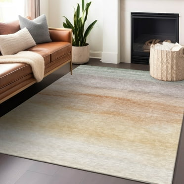 Addison Rugs Chantille Indoor/Outdoor Transitional Stripes Coral Washable Rectangle Rug, 10' x 14'