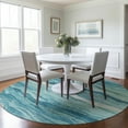 thumbnail image 1 of Addison Rugs Chantille Indoor/Outdoor Transitional Geometric, Abstract Turquoise Washable Round Rug, 8' x 8', 1 of 6