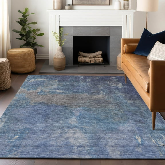 Addison Rugs Chantille Indoor/Outdoor Transitional Modern Blue Washable Rectangle Rug, 10' x 14'
