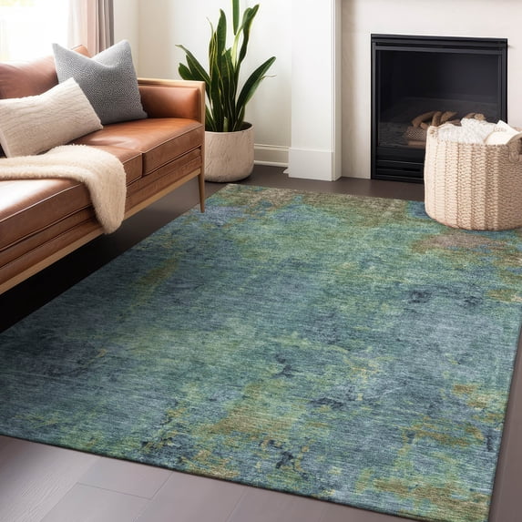 Addison Rugs Chantille Indoor/Outdoor Transitional Modern Blue Washable Rectangle Rug, 8' x 10'
