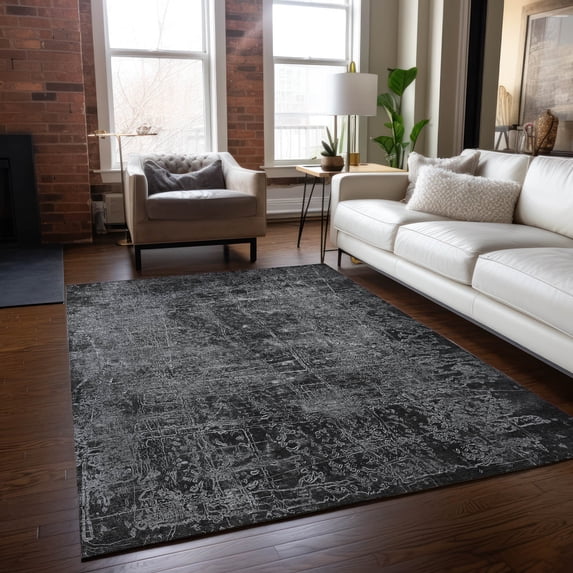 Addison Rugs Chantille Indoor/Outdoor Transitional Organic Gray Washable Rectangle Rug, 9' x 12'