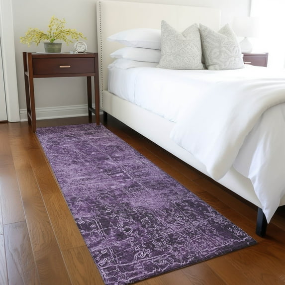 Addison Rugs Chantille Indoor/Outdoor Transitional Organic Purple Washable Runner Rug, 2'3" x 7'6"