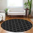 thumbnail image 1 of Addison Rugs Chantille Indoor/Outdoor Transitional Geometric Black Washable Round Rug, 8' x 8', 1 of 6