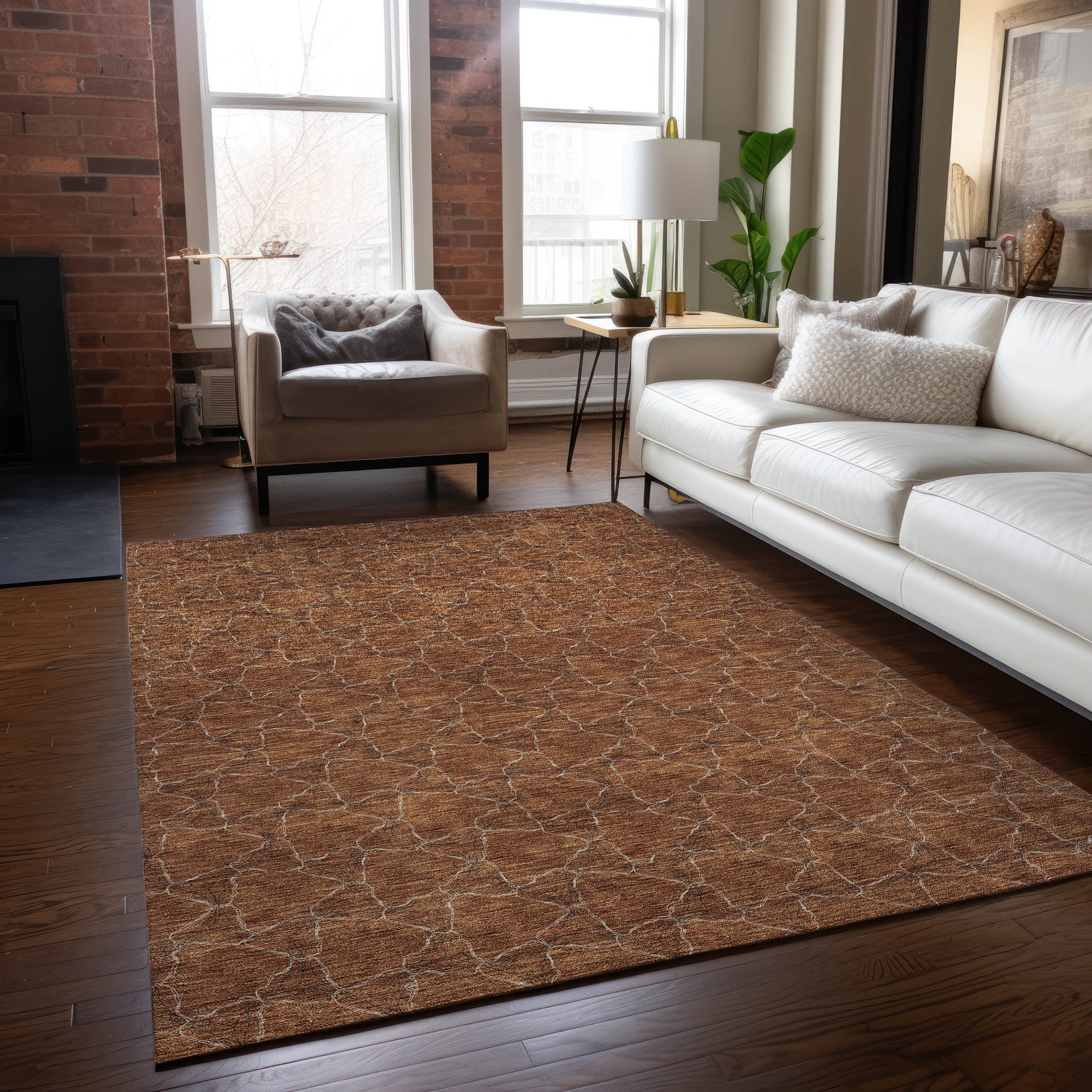 Parika Rugs Addison Rugs Chantille Indoor/Outdoor Transitional Geometric Paprika ...