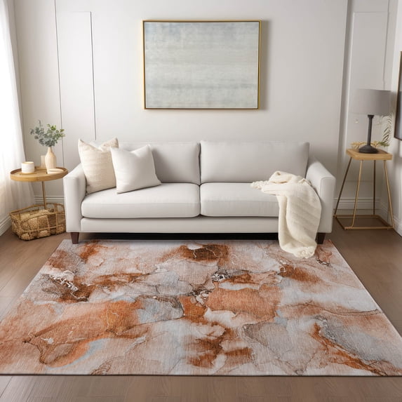 Addison Rugs Chantille Indoor/Outdoor Transitional Watercolors Paprika Washable Rectangle Rug, 10' x 14'