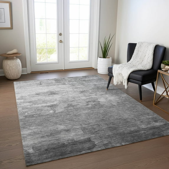 Addison Rugs Chantille Indoor/Outdoor Transitional Stripes Gray Washable Rectangle Rug, 2'6" x 3'10"