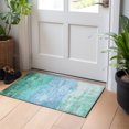 thumbnail image 1 of Addison Rugs Chantille Indoor/Outdoor Transitional Stripes Teal Washable Rectangle Rug, 1'8" x 2'6", 1 of 6