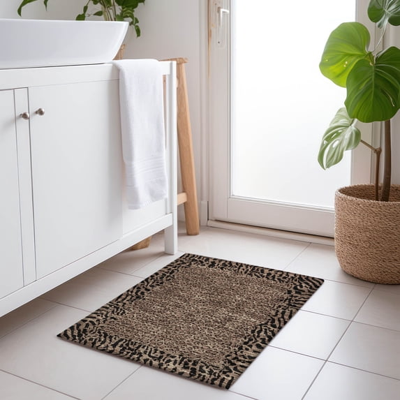 Addison Rugs Chantille Indoor/Outdoor Transitional Animal Skin Brown Washable Rectangle Rug, 1'8" x 2'6"