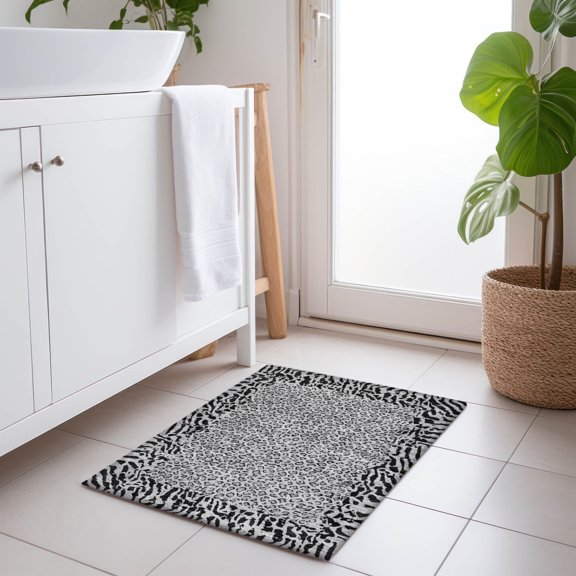 Addison Rugs Chantille Indoor/Outdoor Transitional Animal Skin Gray Washable Rectangle Rug, 1'8" x 2'6"