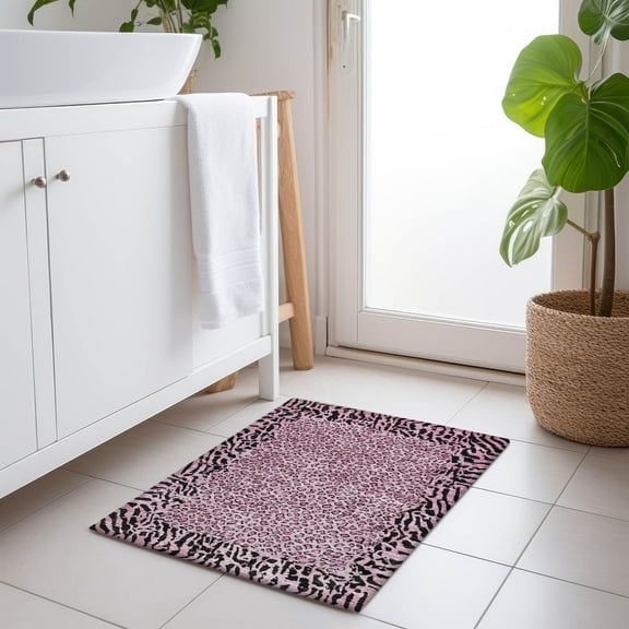 Addison Rugs Chantille Indoor/Outdoor Transitional Animal Skin Pink Washable Rectangle Rug, 1'8" x 2'6"