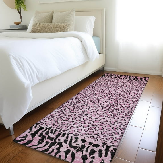 Addison Rugs Chantille Indoor/Outdoor Transitional Animal Skin Pink Washable Runner Rug, 2'3" x 7'6"