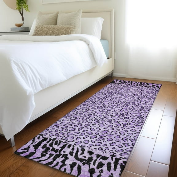Addison Rugs Chantille Indoor/Outdoor Transitional Animal Skin Purple Washable Runner Rug, 2'3" x 7'6"