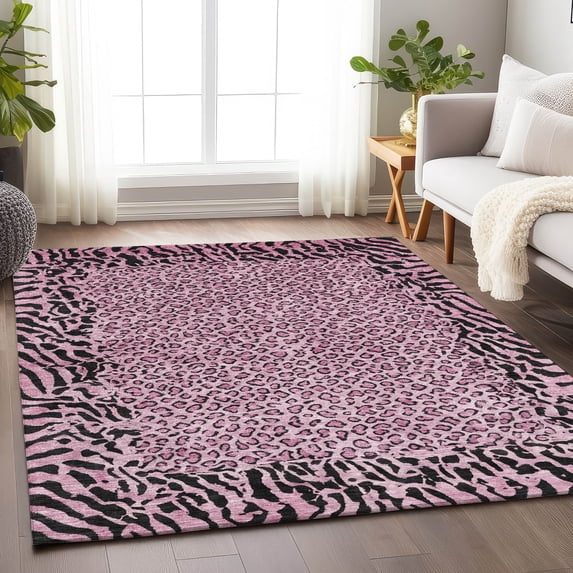 Addison Rugs Chantille Indoor/Outdoor Transitional Animal Skin Pink Washable Rectangle Rug, 2'6" x 3'10"