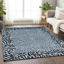 Addison Rugs Chantille Indoor/Outdoor Transitional Animal Skin Blue Washable Rectangle Rug, 8' x 10'