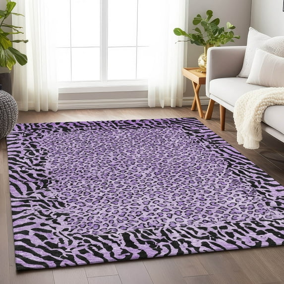 Addison Rugs Chantille Indoor/Outdoor Transitional Animal Skin Purple Washable Rectangle Rug, 8' x 10'