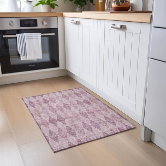 Addison Rugs Chantille Indoor/Outdoor Transitional Geometric Blush Washable Rectangle Rug, 1'8" x 2'6"