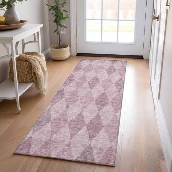 Addison Rugs Chantille Indoor/Outdoor Transitional Geometric Blush Washable Runner Rug, 2'3" x 7'6"