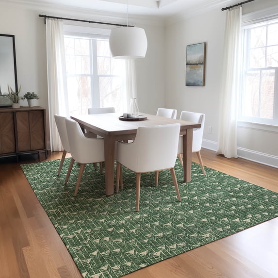 Addison Rugs Chantille Indoor/Outdoor Transitional Arrows Green Washable Rectangle Rug, 9' x 12'