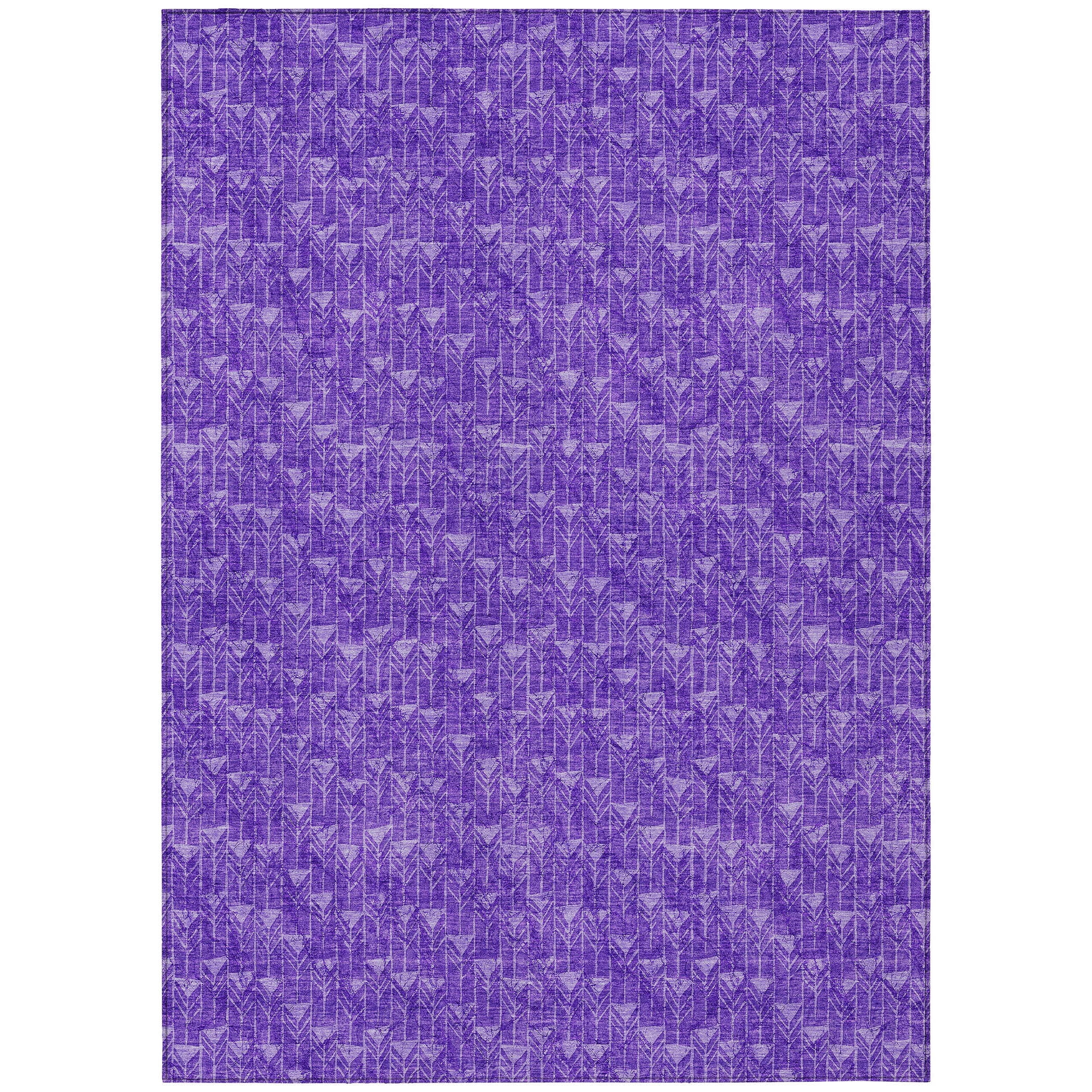 Purple Geometric Synthetic Washable Rectangular Rug 2'6" x 3'10"