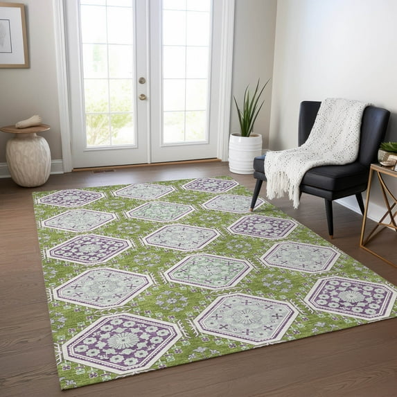 Addison Rugs Chantille Indoor/Outdoor Transitional Formal Lime Washable Rectangle Rug, 5' x 7'6"