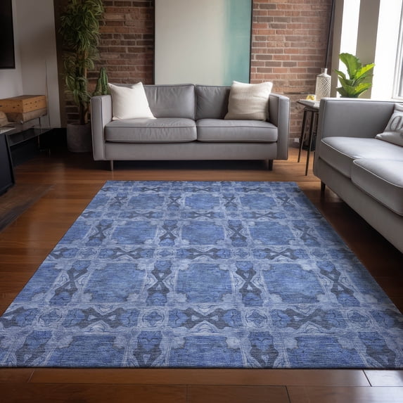 Addison Rugs Chantille Indoor/Outdoor Transitional Panel Denim Washable Rectangle Rug, 5' x 7'6"